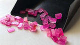 Natural Pink Pink Plain Flat Back 5-7mm Ruby Smooth Rectangle Cabochon (5-10Pcs)