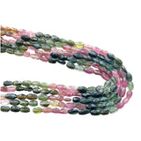 4x6mm Multi Tourmaline Faceted Oval Beads, Tourmaline Faceted Beads 7 Inches