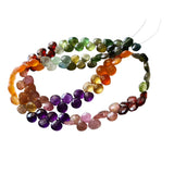 5.5-6mm Multi Gemstone Faceted Heart Bead 6 Inch Carnelian/Amethyst/Garnet