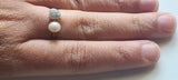 Raw Diamond Ring, 925 Silver with Gold Polish Grey Diamond Engagement Ring-PVD63