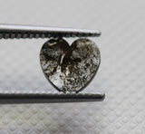 Salt And Pepper Diamond Heart Loose Diamond Cabochon Diamond Charm 6mm-PDD600