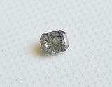 Salt And Pepper Diamond, 6.9x5.9mm 1.25 Cts Emerald Cut Diamond For Ring-PDD622
