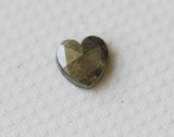 Salt And Pepper Diamond Heart Loose Diamond Flat Cabochon Charm, 3.9x3mm-PDD621