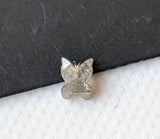 Rare Light Salt And Pepper Butterfly Cut Polished Diamond Slice Loose Fancy