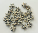 Dalmation Jasper Hand Carved Star Cabochons 10mm Rare Natural Dalmation, 5 Pcs