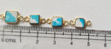 Howlite Charm Connector Plain 925 Silver with Gold Polish 13-13.5mm (5Pc-10Pcs)