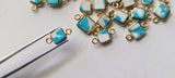 Howlite Charm Connector Plain 925 Silver with Gold Polish 13-13.5mm (5Pc-10Pcs)