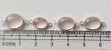 Rose Quartz Oval Charm Connectors Plain Oval 925 Silver 14-16mm (2Pcs-5Pcs)