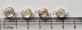 Gold Rutile Round Charm Connectors Round 925 Silver Bezel 14-15mm (2Pcs-4Pcs)