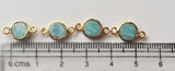 Amazonite Charm Connectors 925 Silver with Gold Polish Bezel 13-15mm (5Pc-10Pcs)