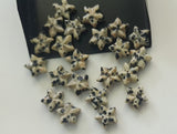 Dalmation Jasper Hand Carved Star Cabochons 10mm Rare Natural Dalmation, 5 Pcs