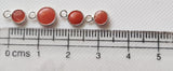 Italian Coral Round Charm Connectors Plain Round 925 Silver 13-14mm (5Pc-10Pc)