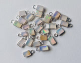 Ethiopian Opal Charm Connector, Opal 925 Silver Bezel 9-11mm (5Pc-10Pc)