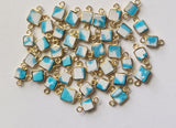 Howlite Charm Connector Plain 925 Silver with Gold Polish 13-13.5mm (5Pc-10Pcs)