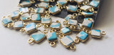 Howlite Charm Connector Plain 925 Silver with Gold Polish 13-13.5mm (5Pc-10Pcs)