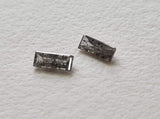 Salt And Pepper Diamond, NATURAL 3.8x1.5mm, 0.13 Ct Rectangle Diamond, 2 Pcs