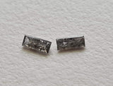 Salt And Pepper Diamond, NATURAL 3.8x1.5mm, 0.13 Ct Rectangle Diamond, 2 Pcs