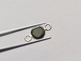 Black Onyx Round Charm Connectors Onyx Plain 925 Silver Bezel 13mm (5Pcs-10Pcs)