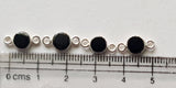 Black Onyx Round Charm Connectors Onyx Plain 925 Silver Bezel 13mm (5Pcs-10Pcs)