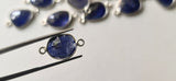 Blue Sapphire Charm Connectors Free Form 925 Silver Bezel 16-18mm (2Pcs-4Pcs)