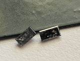 Salt And Pepper 4.5x2.4mm Baguette Faceted Clear Black Diamond For Ring 2 Pcs