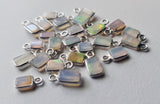 Ethiopian Opal Charm Connector, Opal 925 Silver Bezel 9-11mm (5Pc-10Pc)