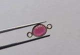 Garnet Oval Charm Plain Flat 925 Silver Bezel Connector 12-13mm (5Pcs-10Pcs)