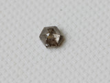 Salt And Pepper Hexagon Shaped Rare Flat Back Faceted Shield Diamond, 4mm