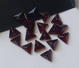 6mm Natural Garnet Plain Triangle Flat Back Cabochon for Ring (5Pc to 10Pcs)