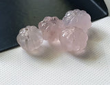 10-12mm 4 Pcs Natural Pink Aquamarine Morganite Melon Bead For Jewelry/Necklace