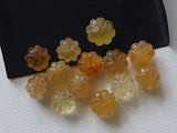 8.5-9mm Yellow 4 Pcs Yellow Aquamarine Carved Melon Beads for Necklace/Ring