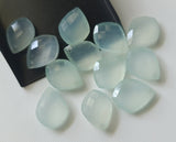 20mm Aqua Blue Chalcedony Fancy Shape Drilled For Earrings (2Pcs To 5Pcs)