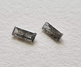 Salt And Pepper Diamond, NATURAL 3.8x1.5mm, 0.13 Ct Rectangle Diamond, 2 Pcs