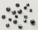 Dark Grey Rose Cut Natural Calibrated Diamond, Round Melee Diamond For Jewelry