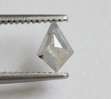 White Grey Diamond Kite Cut Diamond 5.8x4mm Flat Back Diamond Cabochon For Ring