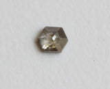 Salt And Pepper Hexagon Shaped Rare Flat Back Faceted Shield Diamond, 4mm