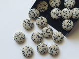 14mm Natural Dalmatian Jasper Faceted Round Cabochons for Jewelry (5Pc To 10Pcs)