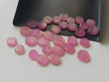 6-7mm Ruby Cabochons, Natural Ruby Plain Round Cabochons (5Pcs To 10Pcs)