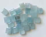 7.5-8mm Aquamarine Princess Cabochons, Plain Smooth Table Cut (5Pcs To 10Pcs)