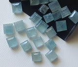 7.5-8mm Aquamarine Princess Cabochons, Plain Smooth Table Cut (5Pcs To 10Pcs)