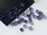 4-6mm Iolite Square Cabochon, Natural Loose Iolite Plain Smooth (25Pcs To 50Pcs)