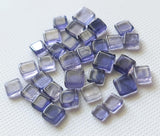 4-6mm Iolite Square Cabochon, Natural Loose Iolite Plain Smooth (25Pcs To 50Pcs)