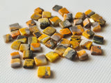 4-5mm Bumble Bee Jasper Square Cabochons, Jasper Plain Smooth (25Pcs To 50Pcs)