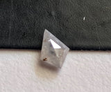 White Grey Diamond Kite Cut Diamond 5.8x4mm Flat Back Diamond Cabochon For Ring