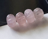 10-12mm 4 Pcs Natural Pink Aquamarine Morganite Melon Bead For Jewelry/Necklace