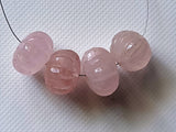 10-12mm 4 Pcs Natural Pink Aquamarine Morganite Melon Bead For Jewelry/Necklace