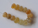 8.5-9mm Yellow 4 Pcs Yellow Aquamarine Carved Melon Beads for Necklace/Ring