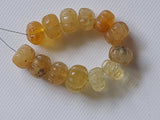 8.5-9mm Yellow 4 Pcs Yellow Aquamarine Carved Melon Beads for Necklace/Ring