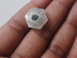 14mm Solar Quartz, Solar Quartz Faceted Hexagon Cabohcons, Stalacite, 5 Pcs