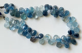 Moss Aquamarine Faceted Pear Beads, Moss Aqua Briolettes 6x9-6x11mm (2IN To 4IN)